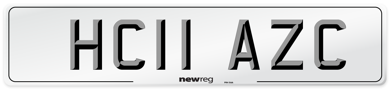 HC11 AZC Number Plate from New Reg